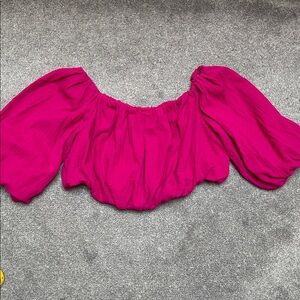Future Collective Jenny K Lopez Gauze Crop Top w/ Balloon Sleeves Sz 1X